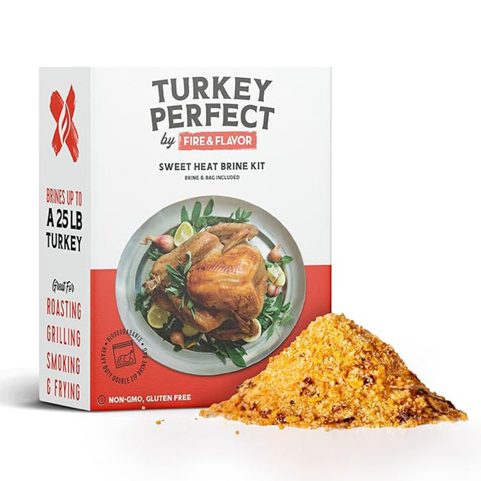 Fire & Flavor Turkey Perfect All Natural Sweet Heat Brine & Bag Kit 892805003252