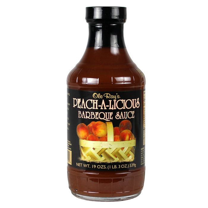 Ole Ray's Peach-A-Licious Barbecue Sauce 19 Oz Glaze Marinade Peach Tangy