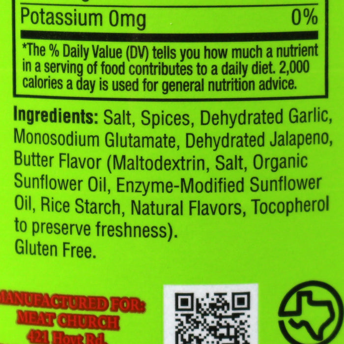 Meat Church Garlic & Jalapeno Blanco Seasoning 12 Oz Gluten Free