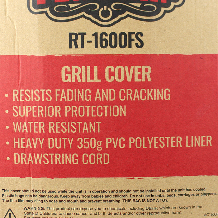 Recteq Flagship 1600 Cover PVC Polyester Water Resistant AC1600FSCVR