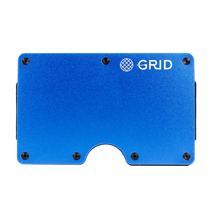 GRID Wallet Blue Aluminum Lightweight Card Holder w/ RFID Blocking Metal Panels