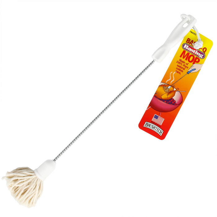 BrushTech BBQ Basting Mop Long Handle Pure Natural Cotton Yarn Dishwasher Safe