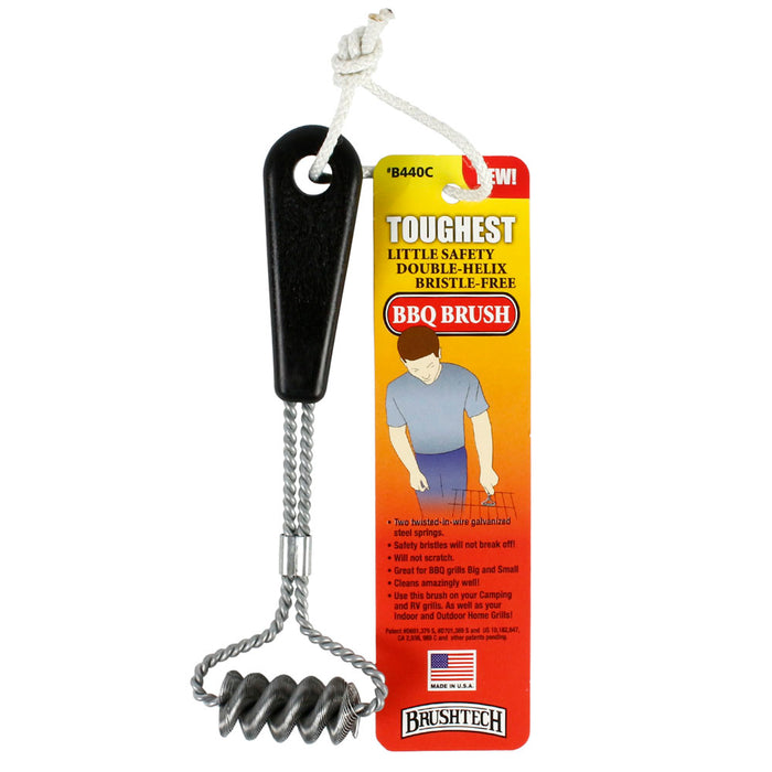 BrushTech Toughest Little Safety Double-Helix Bristle Free BBQ Grill Brush B440C