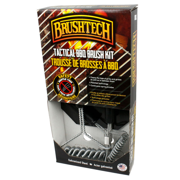 BrushTech 16" Quad Spring and Tactical BBQ Bristle Free Grill Brush Kit  B545C