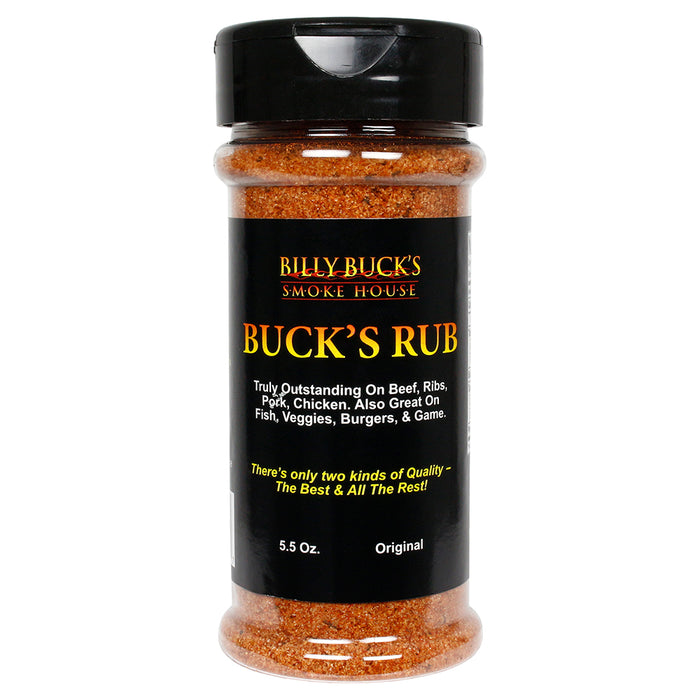 Billy Buck's Smokehouse Original Buck's Rub Beef Ribs Pork Chicken 5.5 Ounce