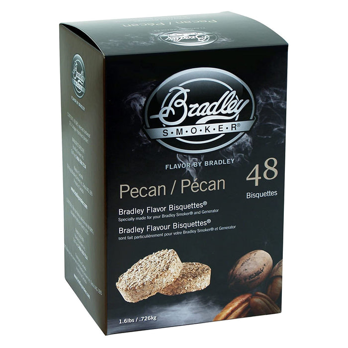 Bradley Smoker 48 Pack Pecan Flavor Smoke Bisquettes Premium Hardwood Chips