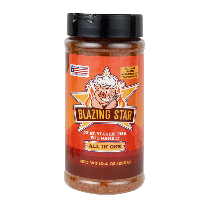 Blazing Star All-Purpose In One BBQ Rub & Seasoning Gluten-Free No MSG 10.4 Oz