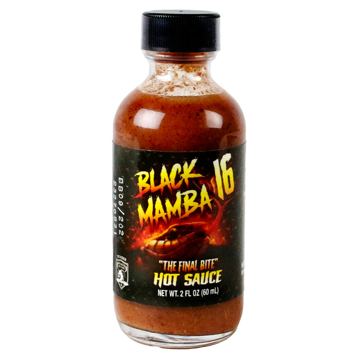 CaJohns Black Mamba 16 Final Bite Hot Sauce 2 Oz 16 Million Scoville Heat Units