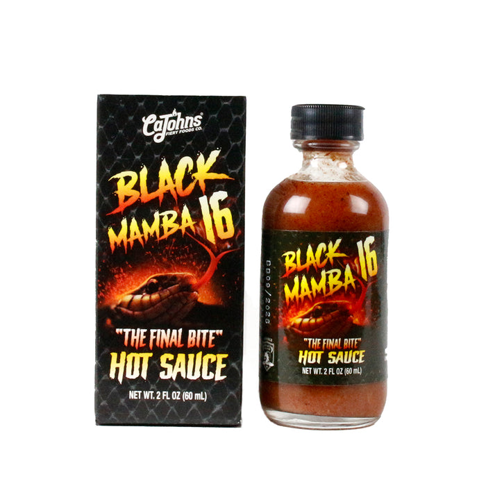 CaJohns Black Mamba 16 Final Bite Hot Sauce 2 Oz 16 Million Scoville Heat Units