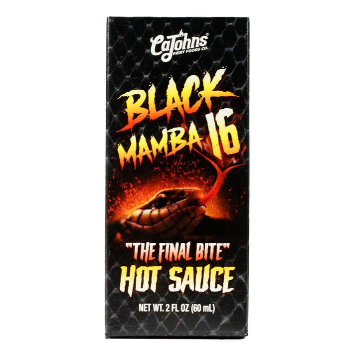 CaJohns Black Mamba 16 Final Bite Hot Sauce 2 Oz 16 Million Scoville Heat Units