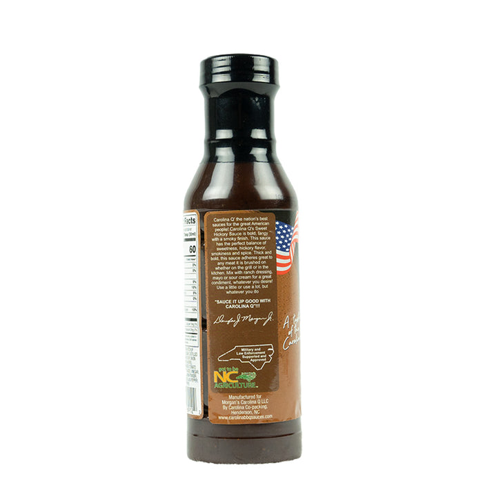 Morgan's Carolina Q Sweet Hickory Sauce Bold Tangy Smoky MSG & Gluten Free 12 oz