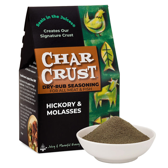 Char Crust Hickory and Molasses Dry Rub Seasoning 4 Oz Kosher Meat and Fish