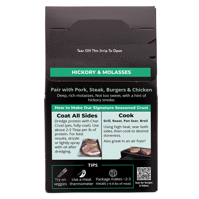 Char Crust Hickory and Molasses Dry Rub Seasoning 4 Oz Kosher Meat and Fish