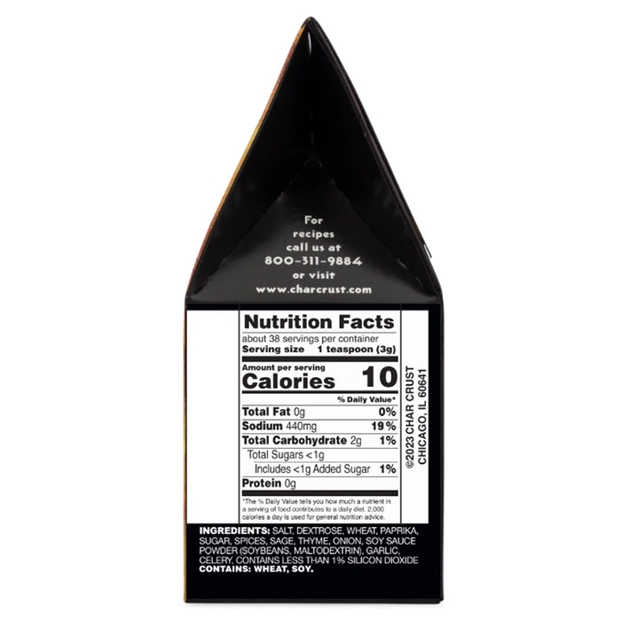 Char Crust Classic Turkey Rub Seasoning 4 Oz Pack for 12-18lb turkey Herbs Spice