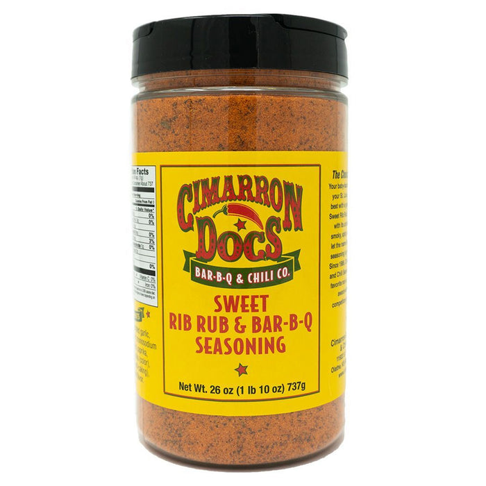 Cimarron Docs BBQ Sweet Rib Rub and BBQ Seasoning 26 Oz Bottle Award Winning