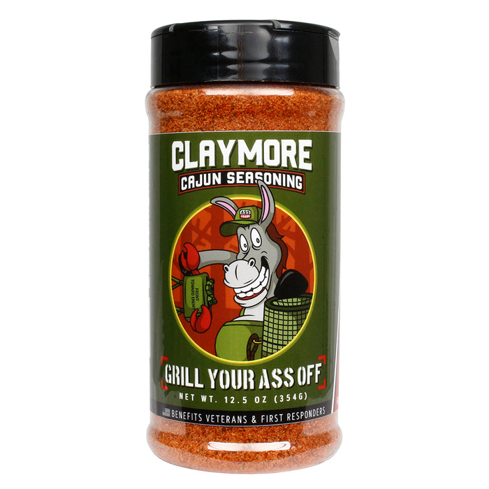 Grill Your Ass Off 12.5 oz Claymore Cajun Seasoning Spicy Flavor No MSG CLAYMORE