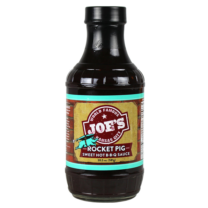 Joes Kansas City Rocket Pig Sweet Hot BBQ Sauce 20.5 Oz Cayenne Pepper CT00800