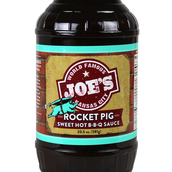 Joes Kansas City Rocket Pig Sweet Hot BBQ Sauce 20.5 Oz Cayenne Pepper CT00800