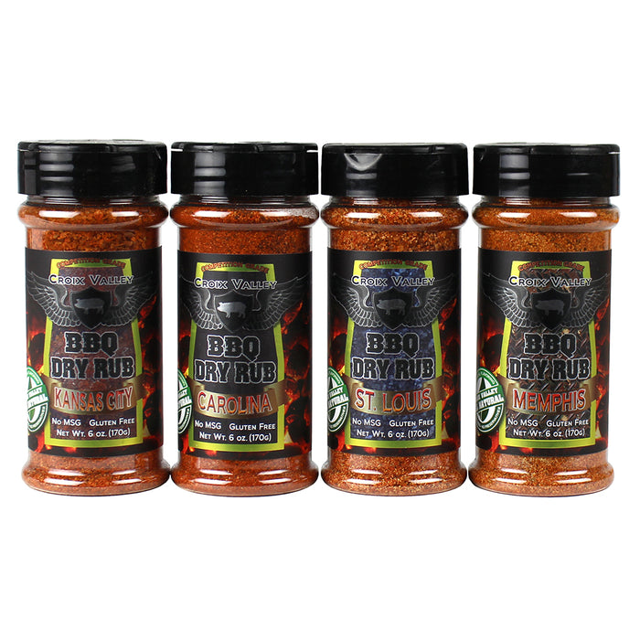 Croix Valley Foods Regional Reserve BBQ Rub Four Pack Gluten Free Gift Set CV84