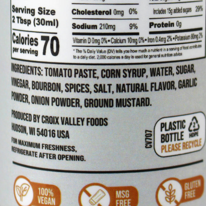 Croix Valley Foods Foundry Series Spicy Bourbon BBQ Sauce 15 Oz Gluten Free