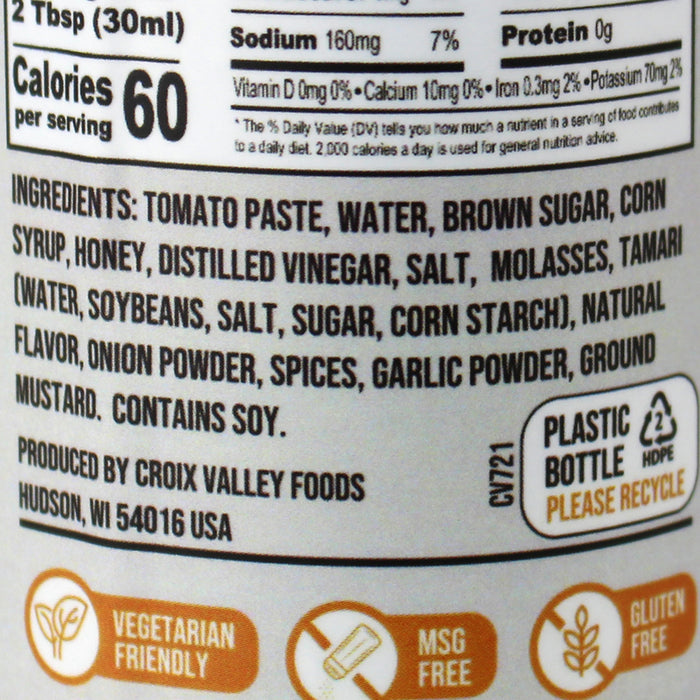 Croix Valley Foods Foundry Series Smooth Honey BBQ Sauce 13.5 Oz Gluten Free