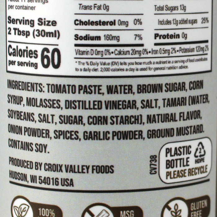 Croix Valley Foods Foundry Series Midnight Molasses BBQ Sauce 13.5 Oz Vegan