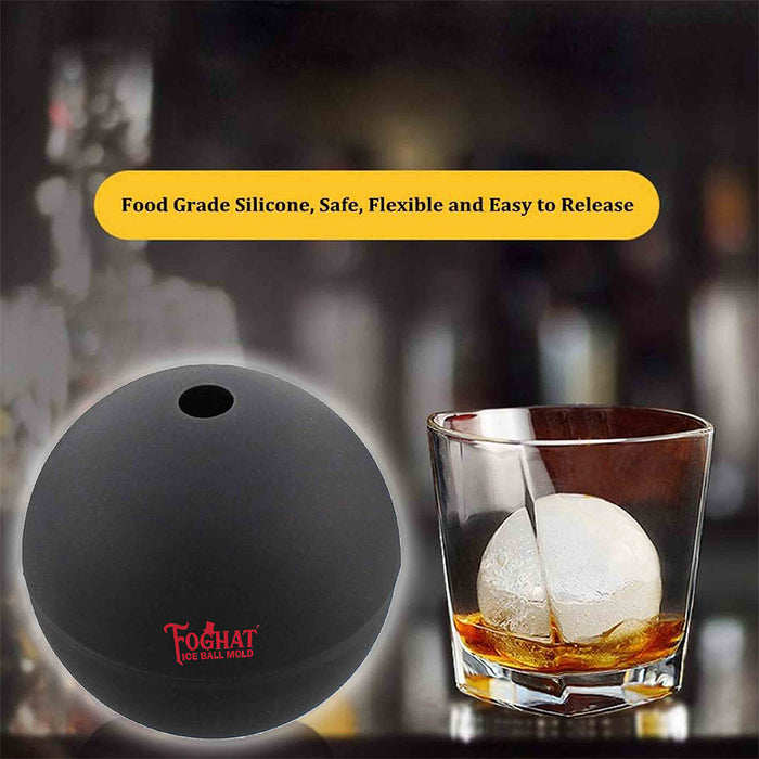 Foghat 2 Inch Ice Ball Mold for Whisky Cocktails Silicone Easy Fill Leak Proof