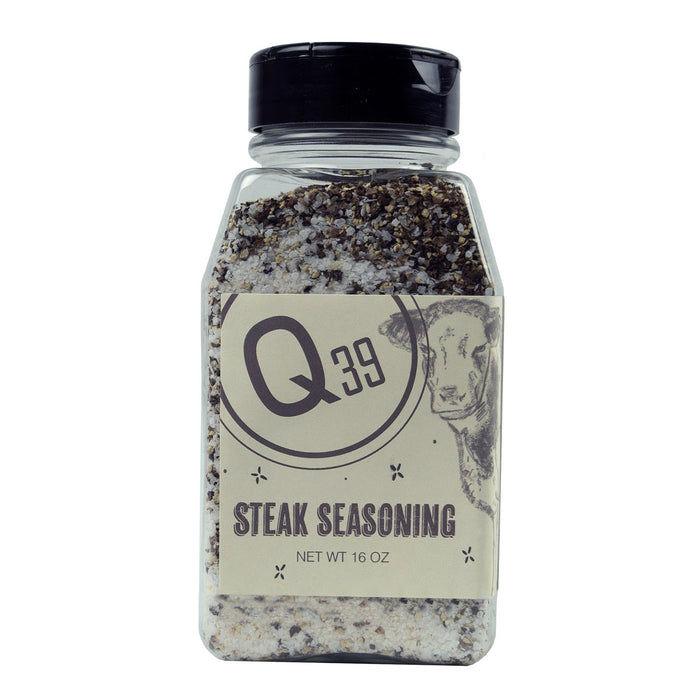 Q39 Steak Seasoning Salt Pepper & Garlic Rub For Meat & Veggies No MSG 16 oz