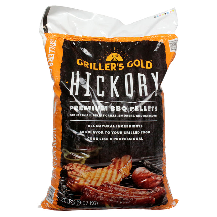 Griller's Gold Hickory Premium BBQ Pellets Smoky Beef Pork Ribs All Natural 20lb