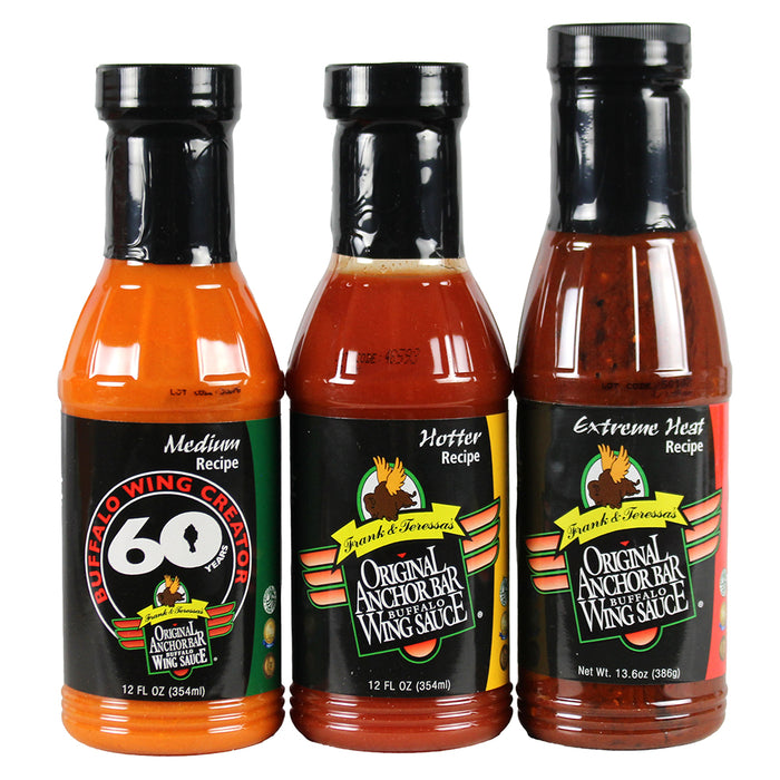 Anchor Bar Buffalo Wing Sauce Gift Set Medium Hot and Extreme Heat HSD-3632