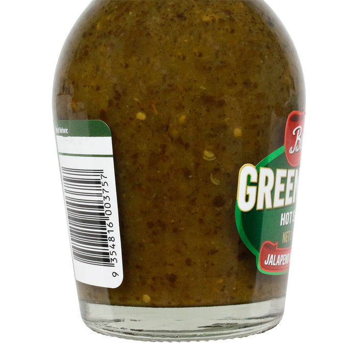 Bunsters Green & Gold Hot Sauce 8/10 Heat Jalapeno & Charapita Chili 8 Ounce