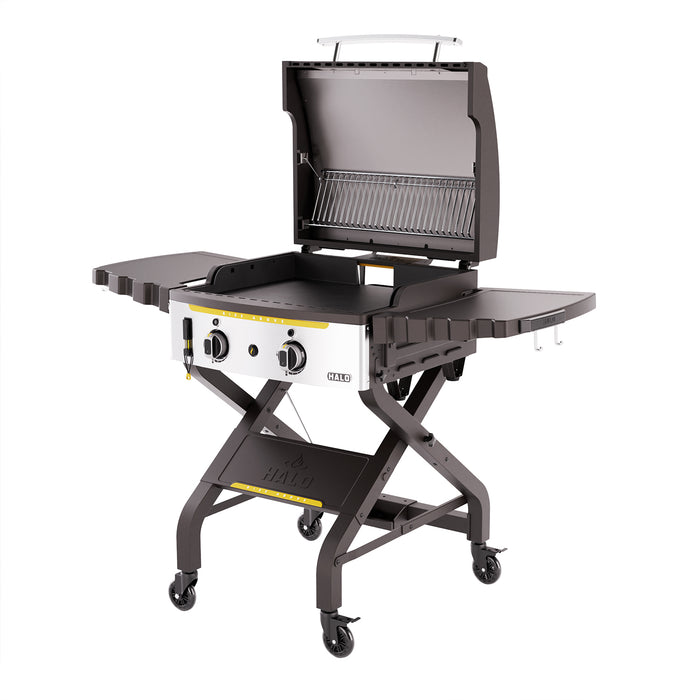 Halo Elite 2B Outdoor Propane Griddle 4-Zone 2-Burner W/ Bubble Level & Casters