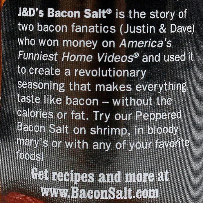 J&D's Peppered Bacon Salt 2 oz All Natural Bacon Flavored Seasoning Spice Rub