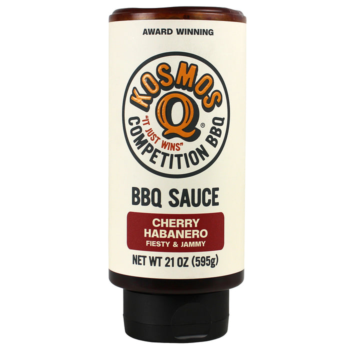 Kosmos Q Cherry Habanero BBQ Sauce 21 Oz Bottle Mild KOS-CHRRY-HAB