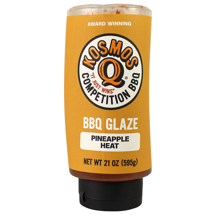Kosmos Q Pineapple Heat Rib Glaze BBQ Sauce 21 Oz Bottle KOS-PAH