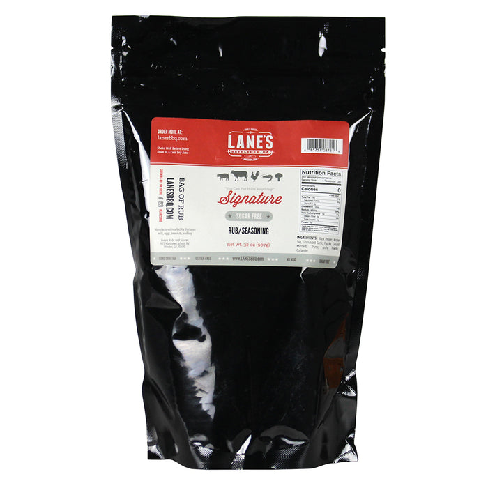 Lane's BBQ Signature Rub 2lb Bag Sugar Free Gluten Free No MSG LANES2LB