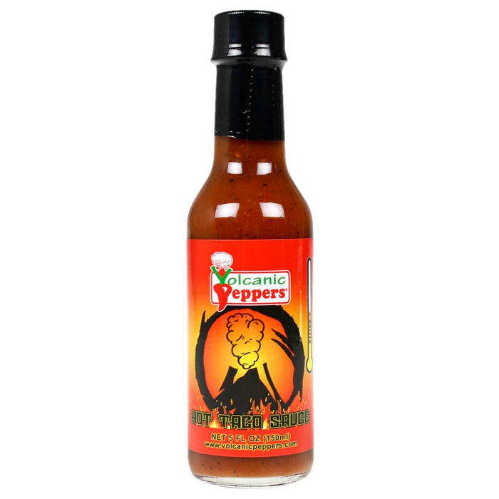 Volcanic Peppers Hot Taco Sauce 5 Oz Bottle Medium Heat Trinidad Ghost LAVAHTS