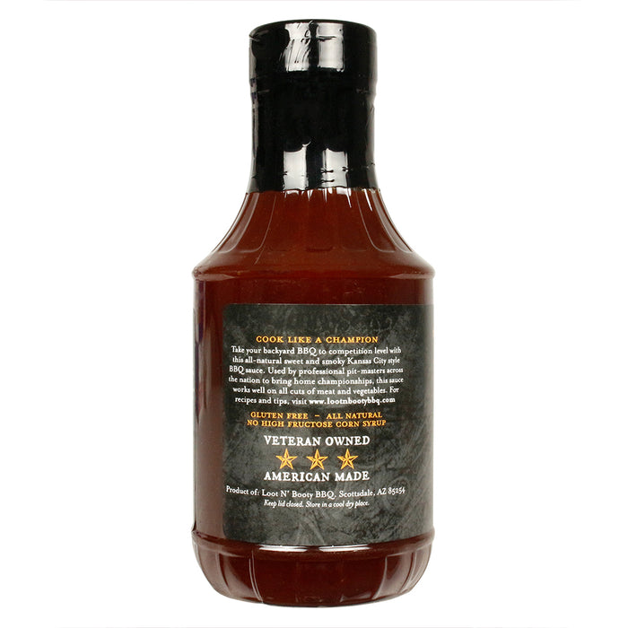 Loot N' Booty BBQ Apple Cherry BBQ Sauce Sweet and Smoky Gluten Free 20 Ounce