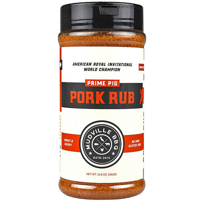 Mudville Prime Pig BBQ Pork Rub 12.8 Oz Sweet & Savory Msg & Gluten Free OW28100