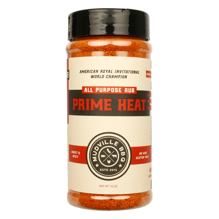 Mudville BBQ Prime Heat All Purpose Rub Sweet & Spicy No MSG Gluten Free 12oz