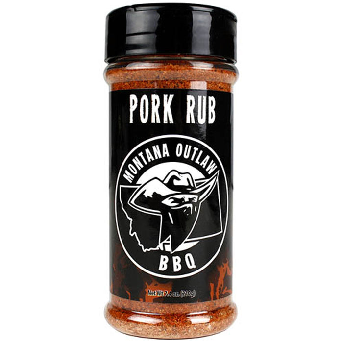 Montana Outlaw Barbeque Pork Rub Seasoning 7.4 Oz Award Winning Blend MSG Free