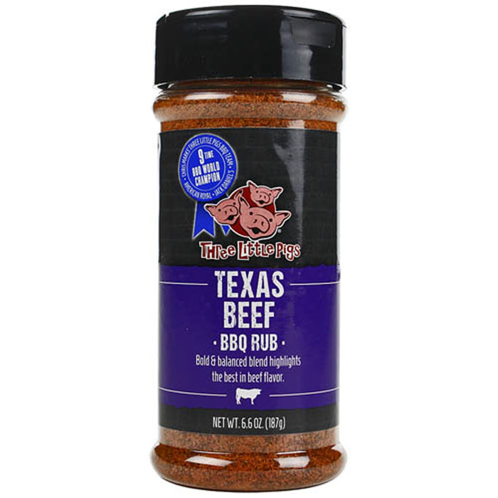 Three Little Pigs 6.6 Oz Texas Beef Bbq Dry Rub Competition Rated Seasoning