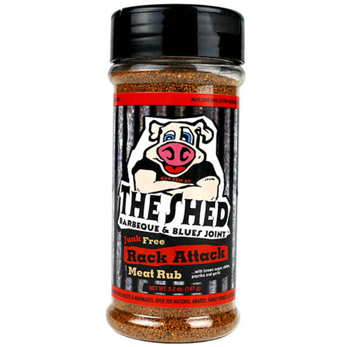 The Shed BBQ & Blues Joint Rack Attack Meat Rub 5.2 Oz Southern Sweet and Spicy