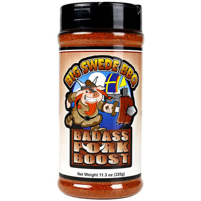 Big Swede BBQ Badass Pork Boost 11.3 Oz Bottle Award Winning Dry Rub Seasoning