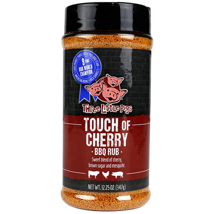 Three Little Pigs Touch of Cherry BBQ Rub 12.25 Oz Bottle Brown Sugar & Mesquite