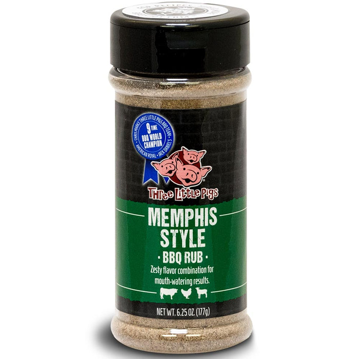 Three Little Pigs Memphis Style BBQ Rub 6.25 Oz Bottle Award Winning