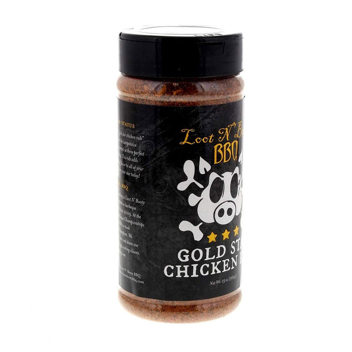 Loot N Booty Bbq Gold Star Chicken Rub 13 Oz. Bottle Competition Rated Seasoning