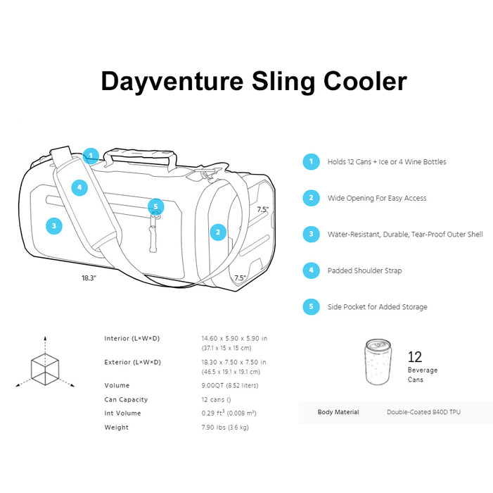 Pelican Dayventure Sling Cooler Lightweight Extreme Insulation CSLING Coyote