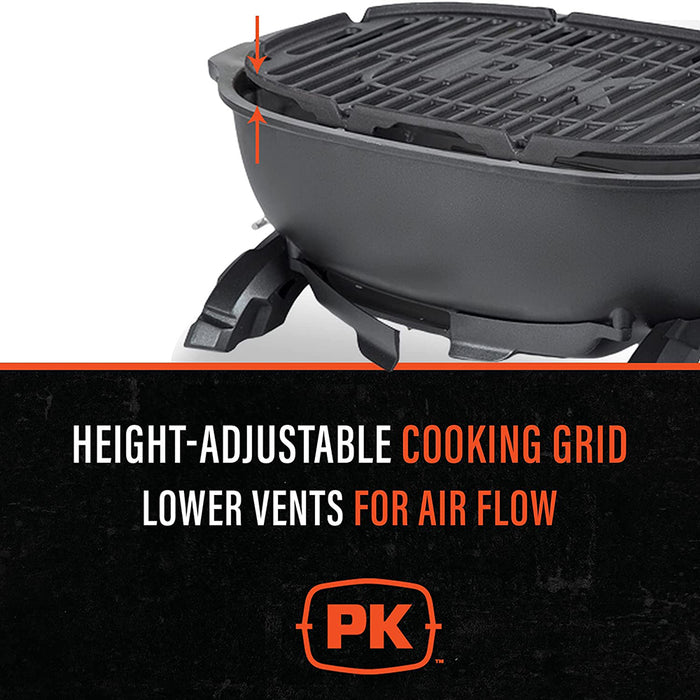 Portable Kitchens PK200 PKGO Hibachi Charcoal Portable Grill Aluminum Orange