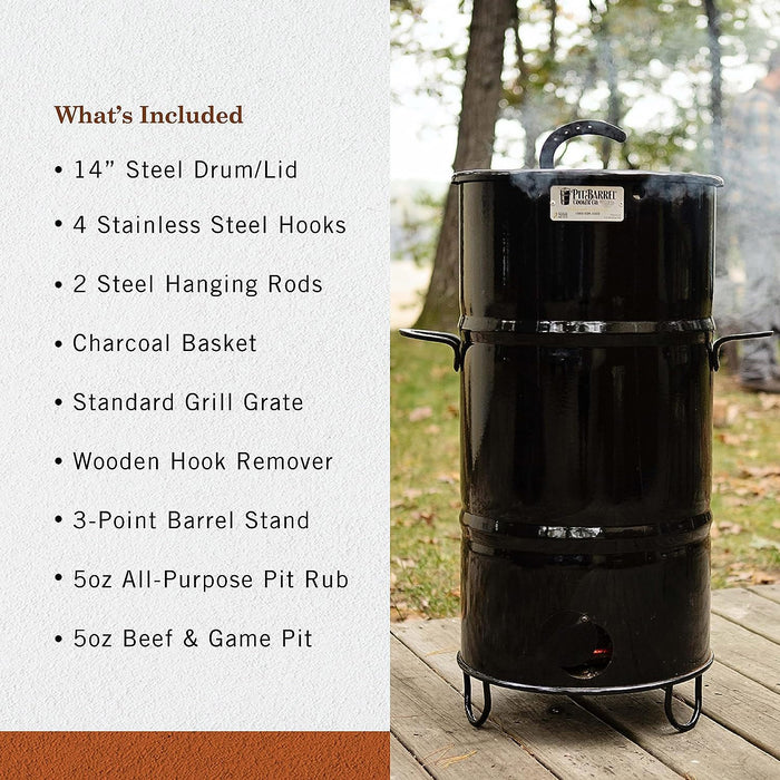 14" Pit Barrel Junior Cooker Smoker Steel Portable Camping Tailgating PKG1001J